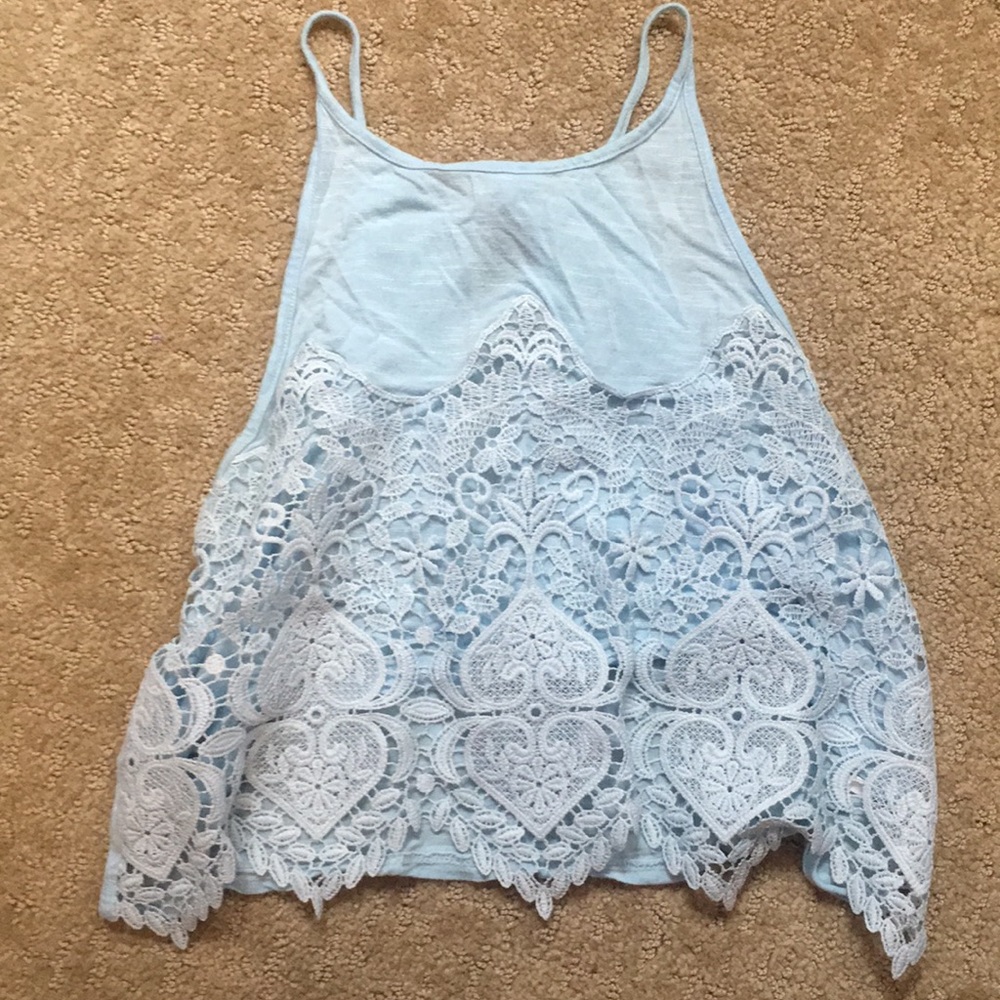 pacsun baby blue crop top